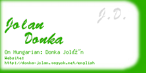 jolan donka business card